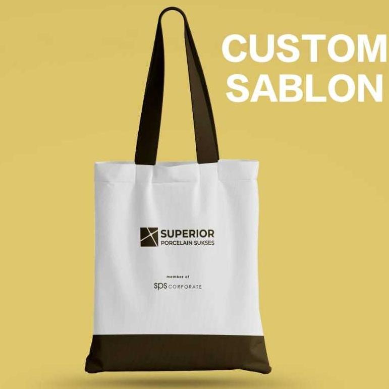 CUSTOM SABLON TOTE BAG UNTUK CANVAS WANITA RESLETING BISA KUSTOM UNTUK TAS SEMINAR, GOODIE BAG ULANG