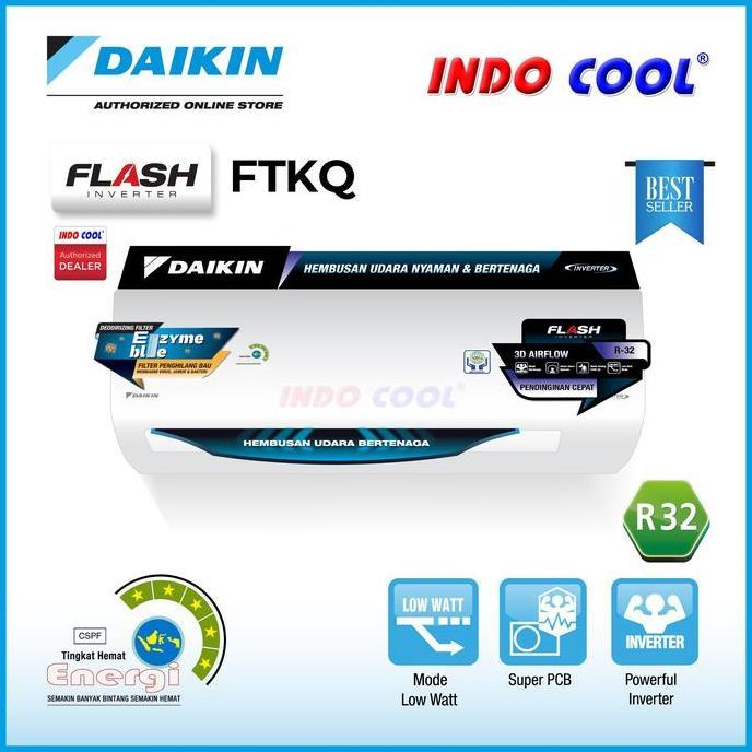 Ac Daikin Flash Inverter 1 Pk 1Pk Ftkq25