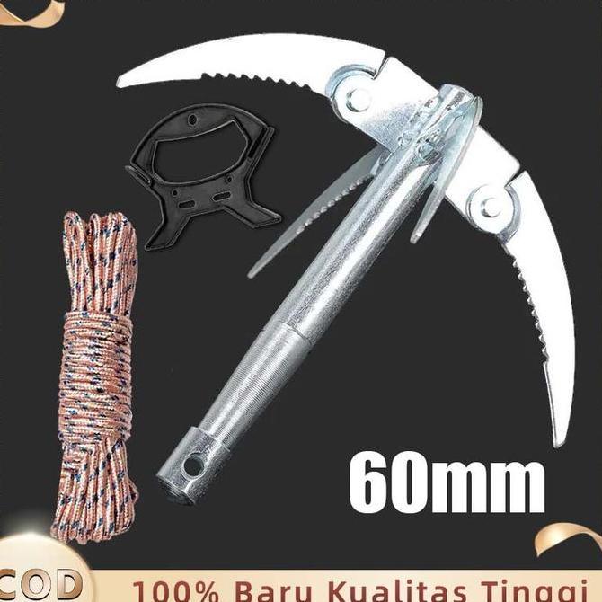 Sabit Jangkar 4 Cakar Lipat Besi Galvanis Jangkar Mini Pemotong Rumput Air Alat Kebun Portabel