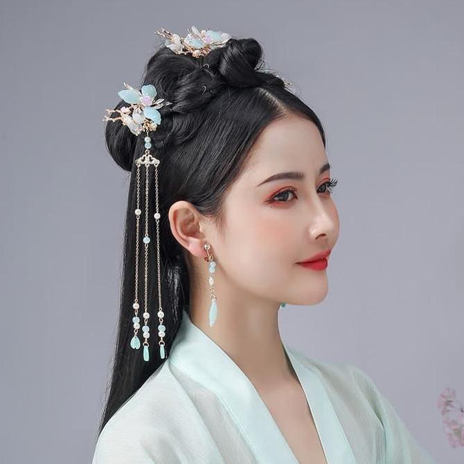 Set Hairpiece Tusuk Konde Tradisional Pengantin Cina Aksesoris Rambut LS