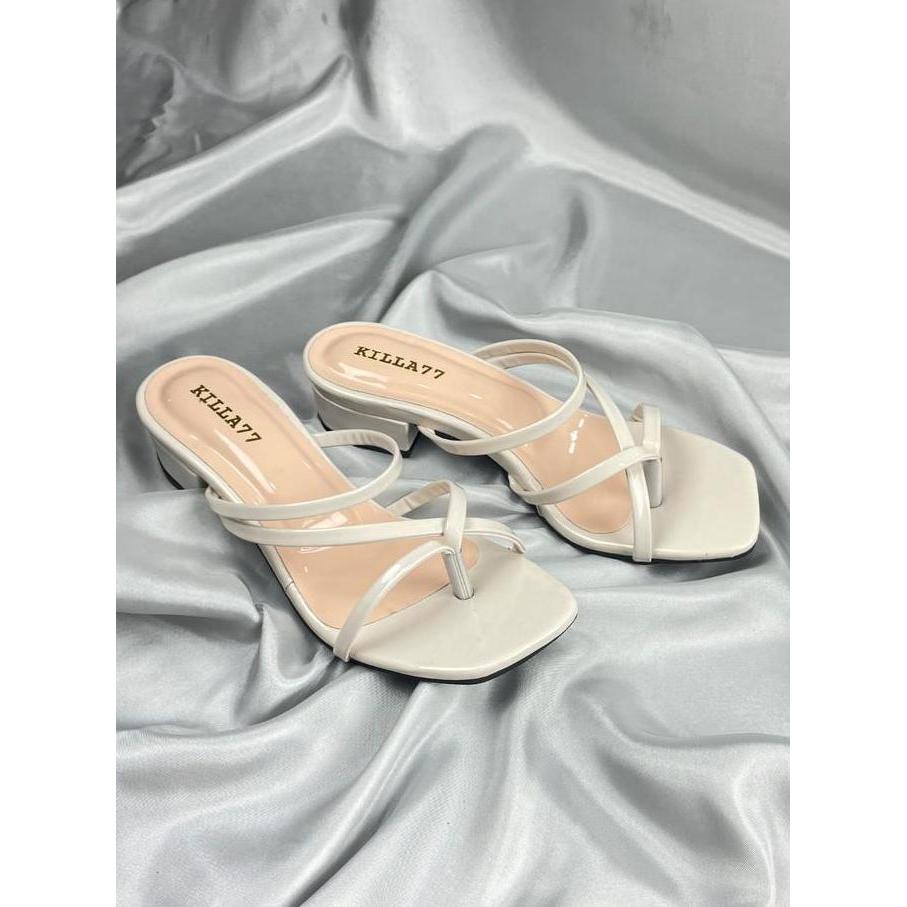 SANDAL HEELS WANITA HAK 3CM SIMPLE ELEGAN OOTD KONDANGAN KEKINIAN TERBARU LC