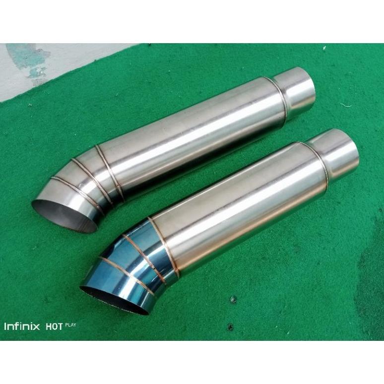 DISKON TAILPIPE MUFFLER UJUNG KNALPOT MOBIL UNIVERSAL STAINLESS STEEL INNOVA DIESEL BENSIN REBORN PA