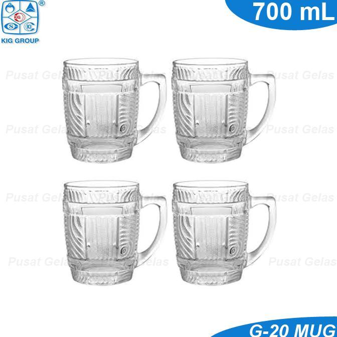 Gelas Gagang Besar Mug 700 Ml / Gelas Jumbo/Gelas Kaca Jumbo Tinggi Gendut Gelas Beer Trend