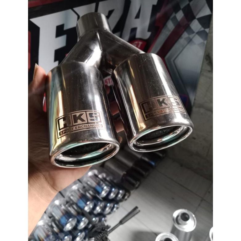 BEST SELLER KNALPOT HKS CABANG DUA FULL STENLIS TERMURAH SUARA BASS ADEM BULET UNTUK SEMUA JENIS MOB