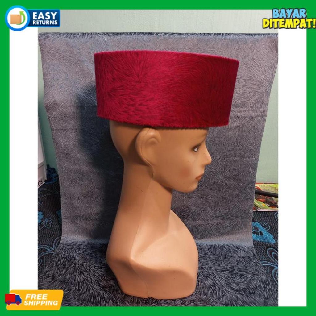 Promo Songkok Peci  Bulu Monyet Warna Hitam , Merah, Biru , Cream , Abu Abu  Ac Jaring New Bella Ori