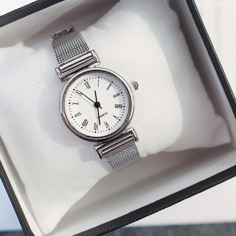 Garansi Jam Tangan Stainless Steel Gaya Untuk Wanita Analog / Jam Tangan Stainless Steel Kecil Analo