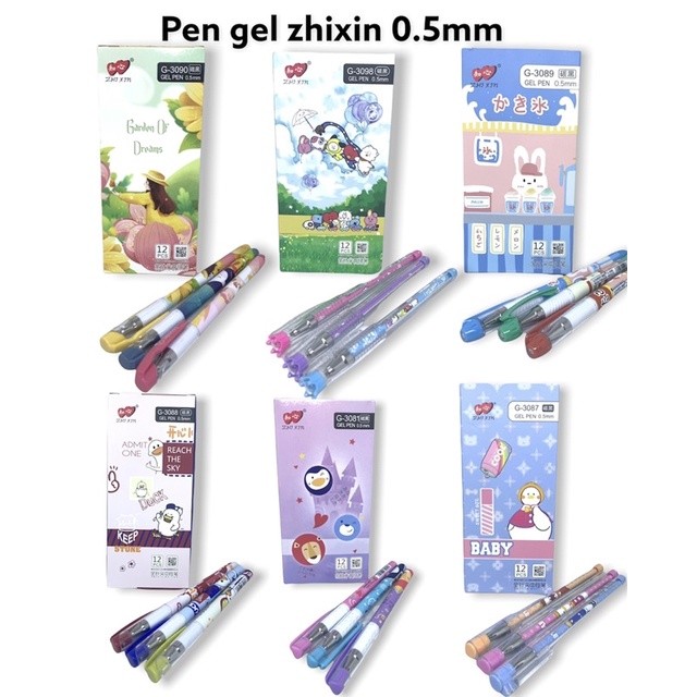 (12 Pen) Pen Gel Zhixin / Pen Gel / Ballpoint Gel / Pulpen Gel / Bolpen Gel