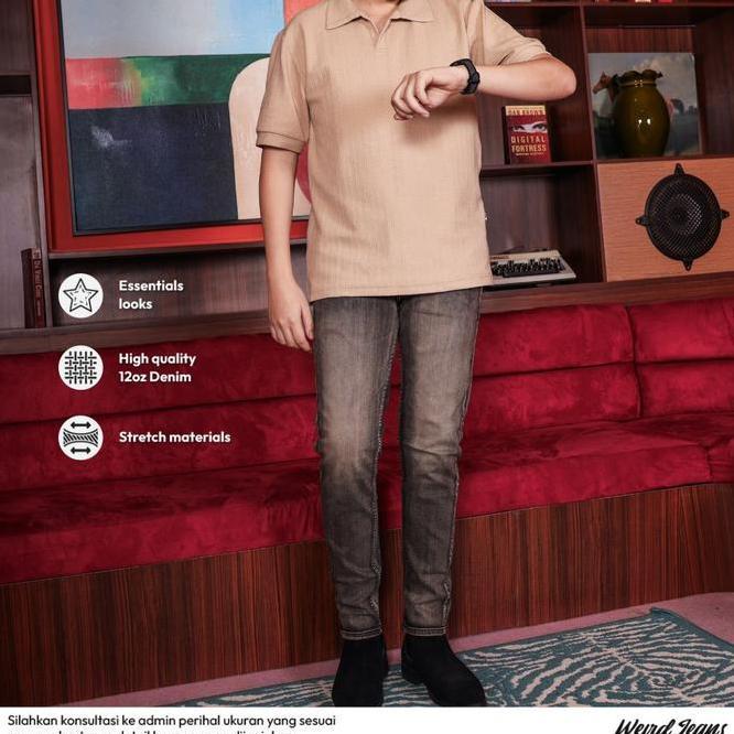 Weird Jeans - Weird Jeans Fargo Grey Grey Celana Panjang Pria Slimfit