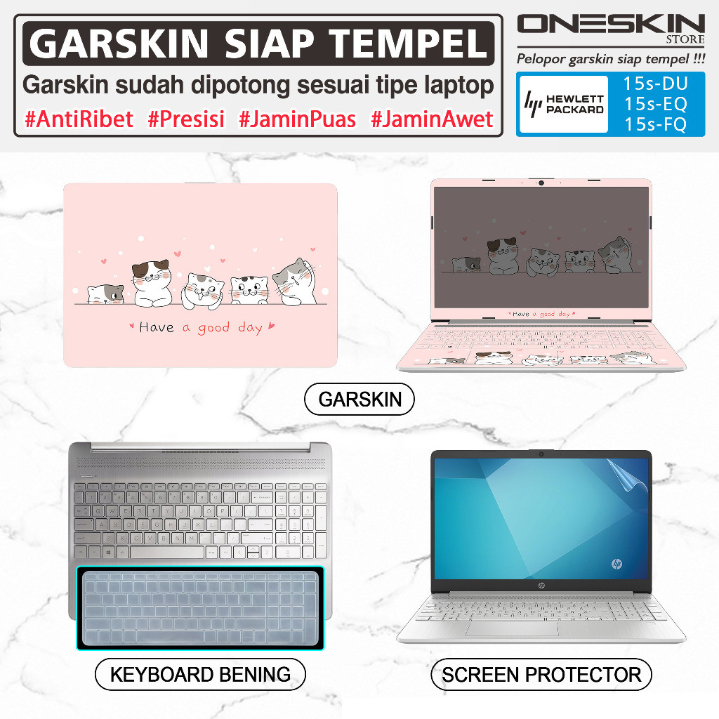 Garskin Case Garskin Sticker Laptop Pelindung Screen Keyboard Protector Hp 15s-fq Fq1131tu Fq2503tu 