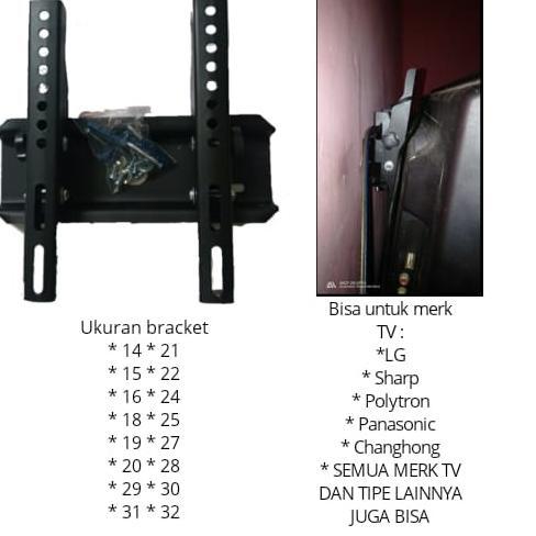 PROMO TERBARU FLASH SALE 9.9 Bracket , Breket , Bricket LED TV 14-32 inchi , 14 sampai 32 inchi Kual