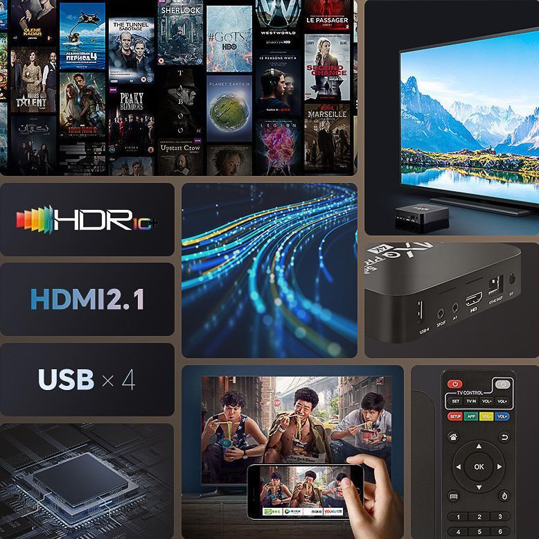TERBARU TV Box Android 4K HD 8G+128G Smart Set Top Box 2.4G/5G Dual-band WiFi Smart TV Box Unlock Se