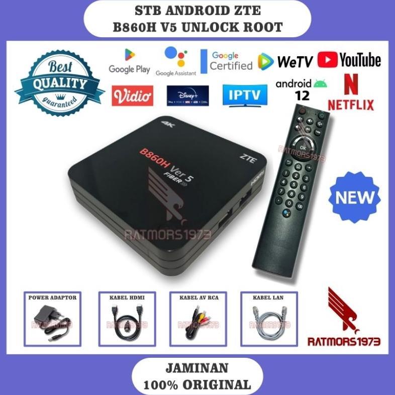 CUCI GUDANG STB Android Smart TV Box B86OH V5 4K Hybrid OS 12 UPDATE ATV TERBARU Unlock Root Plug an