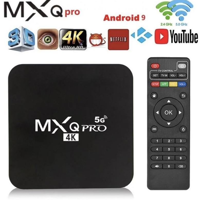 PROMO TERBARU MXQ Pro Android TV Box 4G RAM+64G ROM Network Set-Top Box 5G WiFi Home Remote Control 