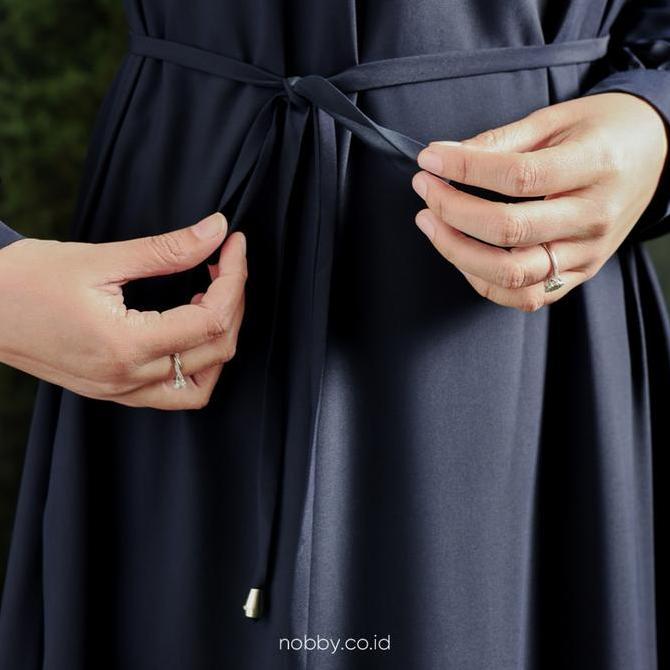 Nobby Naruna Dress Gamis Muslim Wanita Polos Siluet A Line Bahan Amina