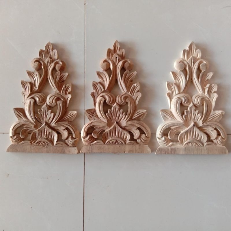 Ukir Tempel Tiang Soko Ukuran Jendela Kayu Mahoni