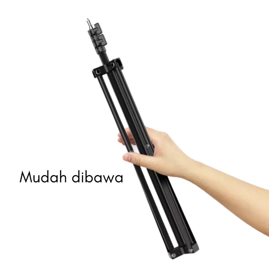 Paket Terlengkap Tripod Hp 2,1 Meter Live Streaming / Tripod For Selfie Konten Video / Tripod Kaki T