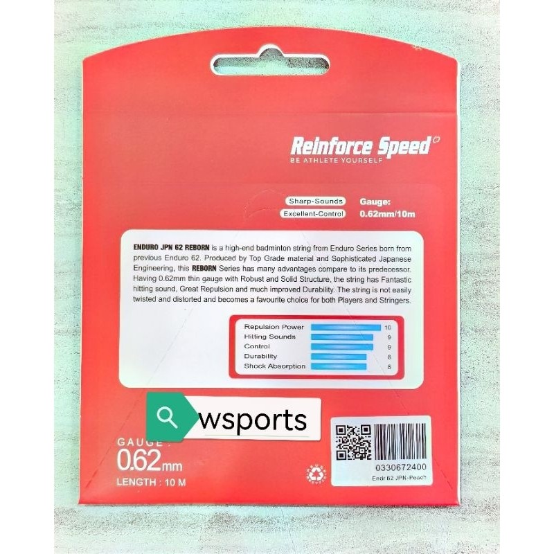 Senar Badminton Rs Enduro 62 Reborn Jp Original