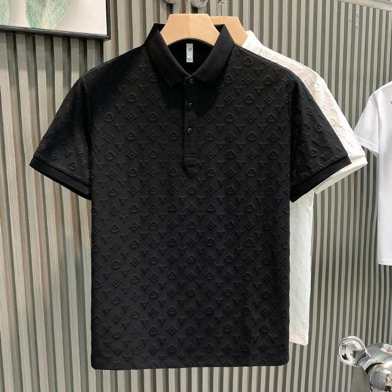 FAST DELIVERY KAOS KERAH PRIA POLO SHIRT LENGAN PENDEK BERMOTIF POLO SHIRT  KAOS BERKERAH PRIA HITAM