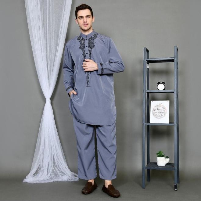TERMURAH BAJU KOKO SETELAN PRIA DEWASA - KURTA PAKISTAN MODEL BORDIR SET CELANA - GAMIS SETELAN MADI