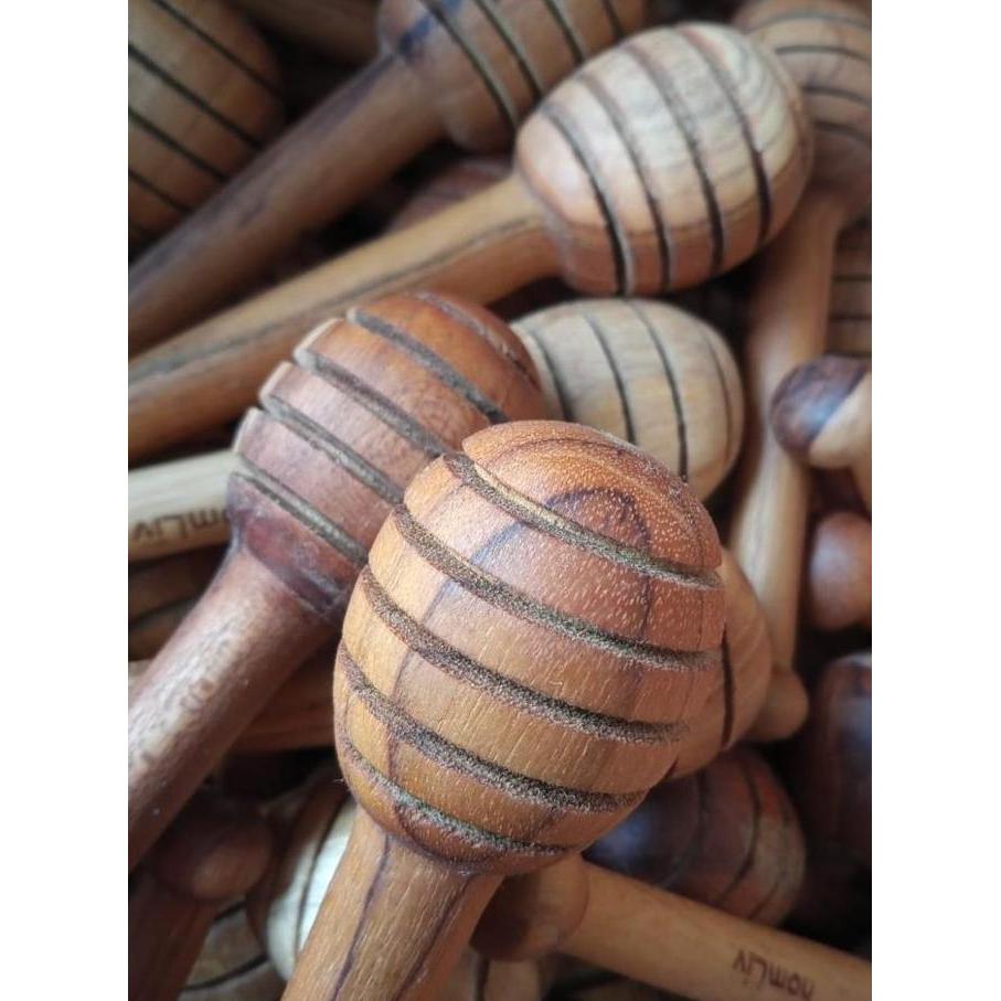 homLiv Sendok Madu Kayu Jati Foodgrade Wooden Honey Dipper Emory