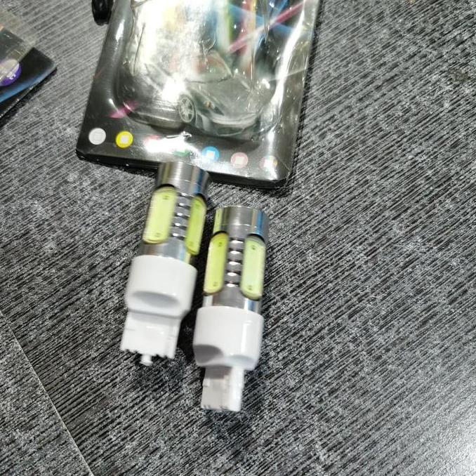 Promo Led cob T20 gepeng / S25 bayonet bulat lampu Sein ritting ice blue Diskon