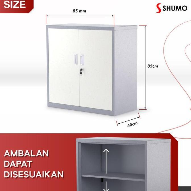 CARGO |Lemari Arsip Besi 2 Pintu Buka Swing Pendek|Lemari Kantor