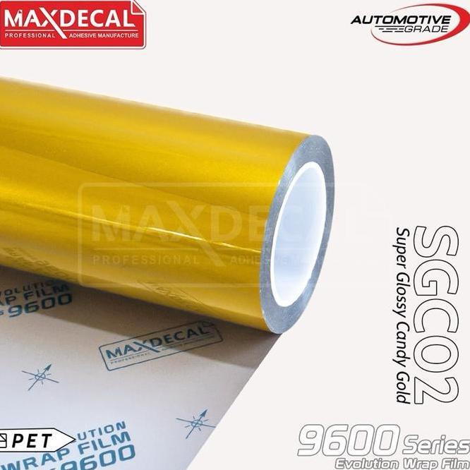 Maxdecal Maxdecal 9600 Sgc02 Gold Super Candy Glossy Evolution Wrap Pet Sticker Mobil Premium - Mete