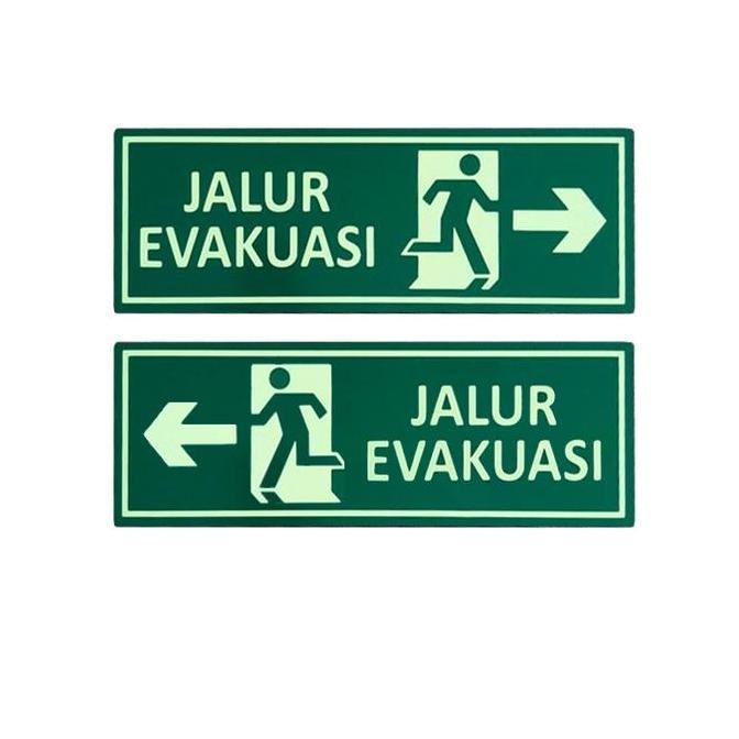 EZESJIT Stiker Jalur Evakuasi / Penanda Arah Evakuasi Glow In The Dark / Tanda Keluar Keselamatan