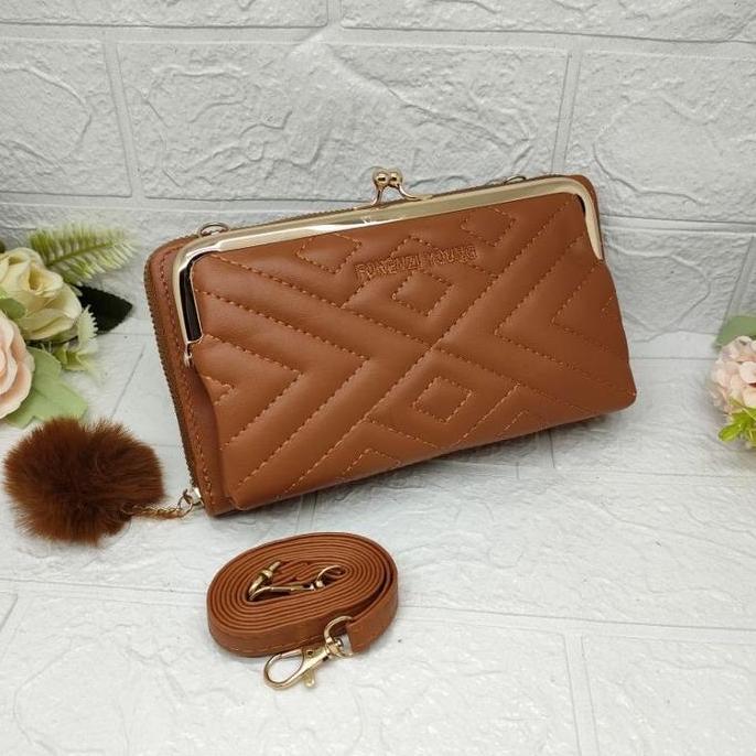 Tas Dompet Hp Behel Wanita Selempang Import Forever Love Kekinian 2022 Uang Premium