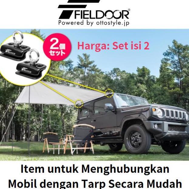 Fieldoor Japan Car Joint Untuk Tarp Mobil 1Set Isi2 Hook & Clamp Untuk Rain Gutter, Awning, Camping,