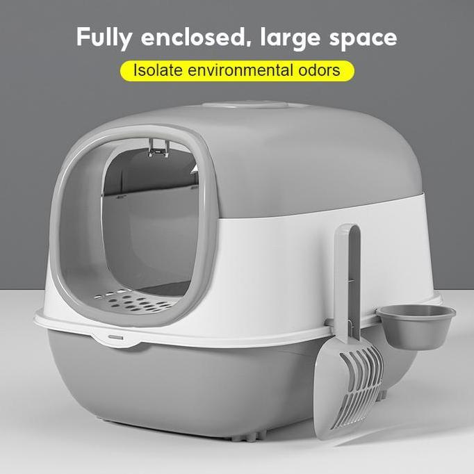 EZESJIT Kotak Pasir Kucing UV Kucing Toilet Kucing Bak Pasir Kucing Litter Box Kucing Kotak Kotoran 