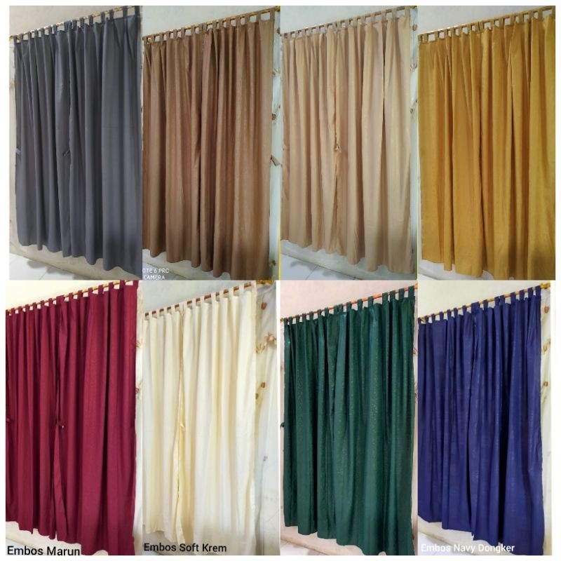 Gorden Jendela Gorden Pintu Polos Embos - Gorden Tali Perekat Velcro T120 T200