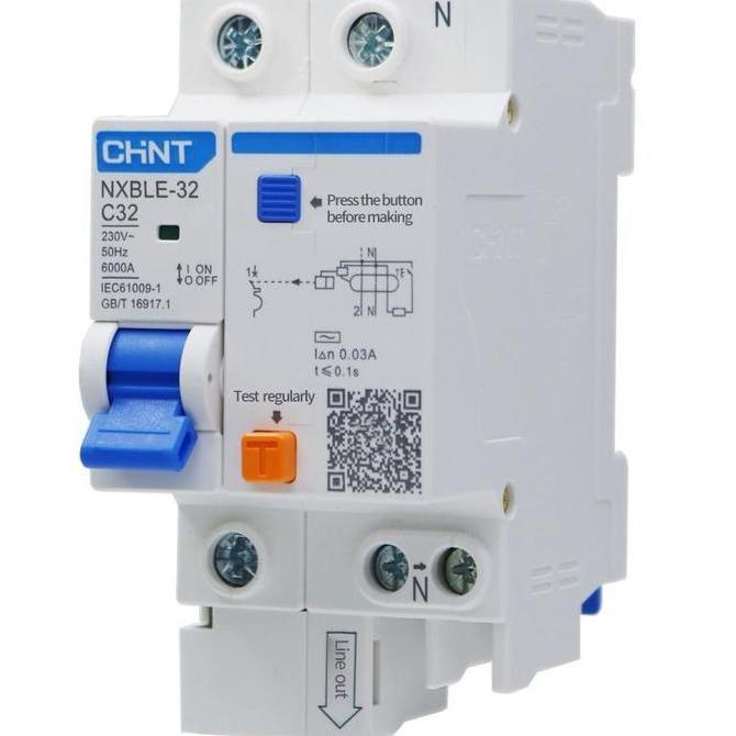 HASQUINE COD AmanRCBO CHINT ELCB + MCB 1P+N 30mA Opsi Arus 6A/10A/16A/20A/25A | Perlindungan Sirkuit