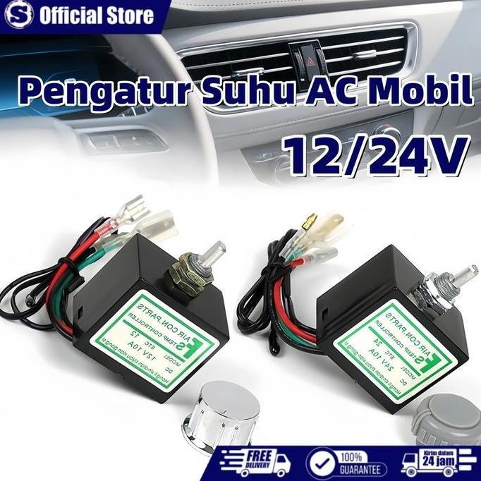 HASQUINE 12V/24V Thermistor Thermostat Elektrik AC Mobil /Conditioner Electronic Thermostat Switch /