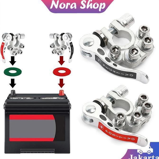 GUNEMANE Klem Aki Mobil / Terminal Aki Mobil / Tembaga Murni Kepala Aki Klem