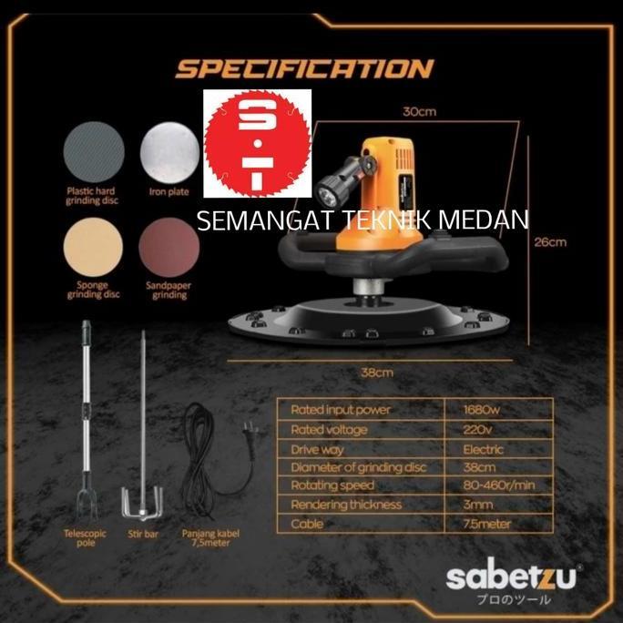 MESIN ACIAN PLESTER POLES LANTAI DINDING PENGADUK ADUK CAT SET SABETZU