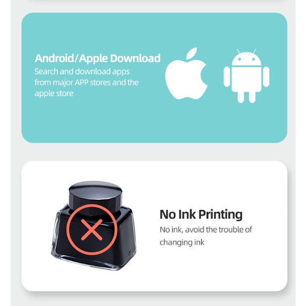 Mini Printer Portable Thermal Printer Pocket Printer Wireless Bluetooth Mini Foto Gambar Label Print