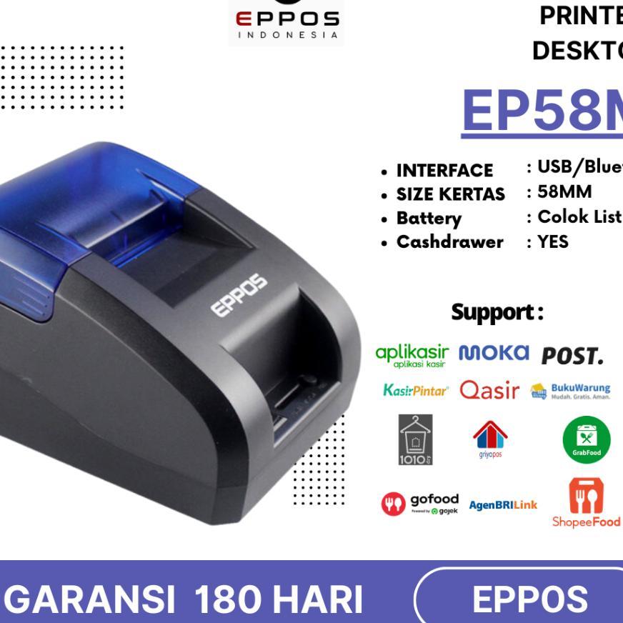 Printer Bluetooth Eppos Printer Thermal 58Mm Usb Bluetooth Ep-Rpp02