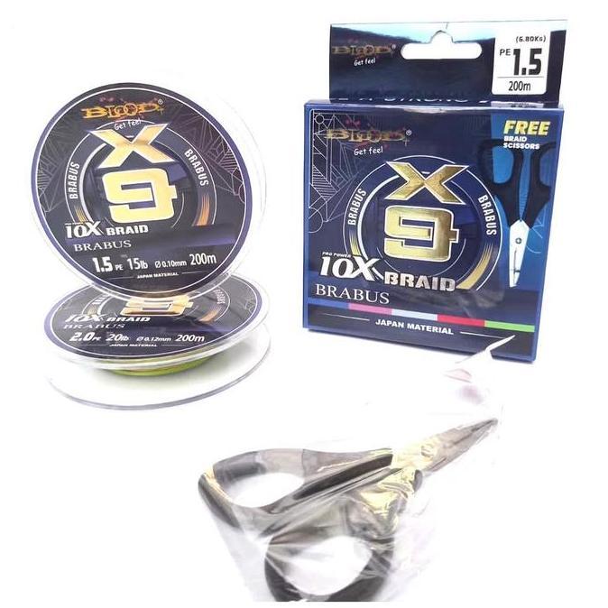 SENAR PE BLOOD 10X BRAID BRABUS 200 dan 400meter Reel