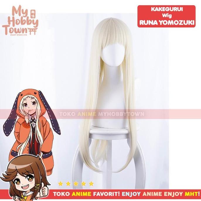 Wig Cosplay Anime Kakegurui : Runa Yomozuki Rambut Palsu