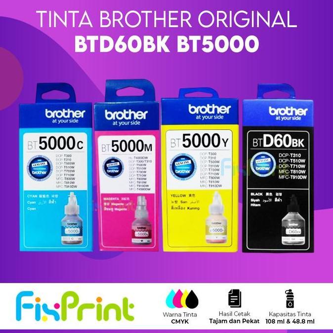 SET Tinta Brother BTD60Bk D60 BT5000 Printer MFC-T810W T910DW T4500DW