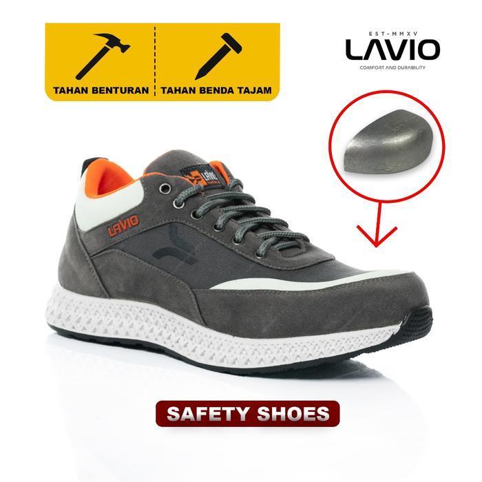 Lavio Hugo. sepatu pria casual Sport Safety shoes ujung besi Sneaker Kasual Running