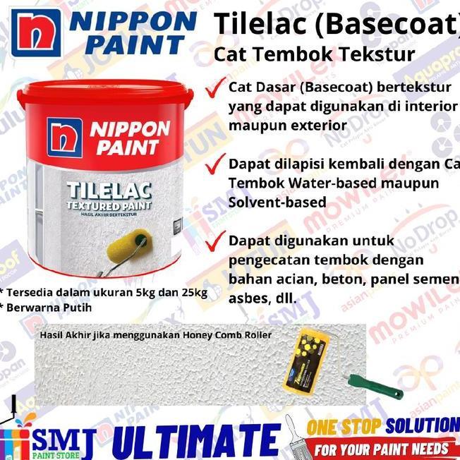 Cat Tekstur Tembok Nippon Paint Tilelac Textured Paint Putih 5Kg
