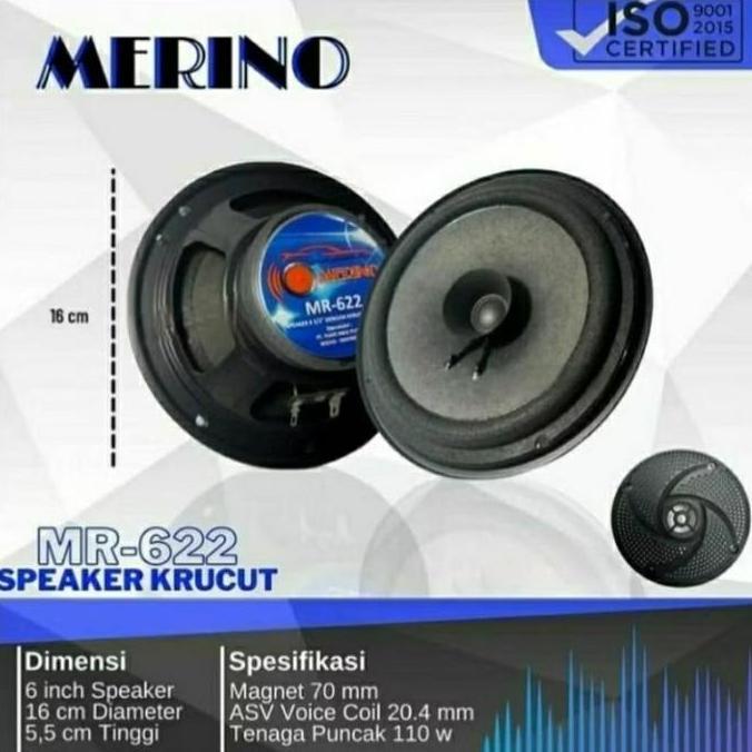 Speaker Coaxial Standard Mobil Merino Mr622 6,5 Inch / Speaker Pintu Mobil