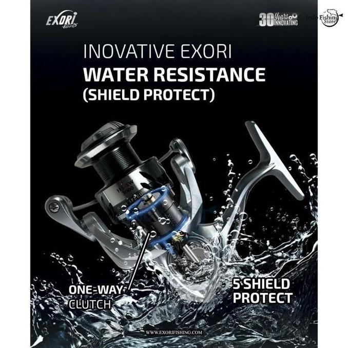 TERMURAH - Reel Pancing Spinning EXORI Luminar HS High Speed Salt Water Screw In Power Handle Loud C