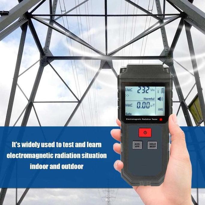 RACERPO Alat Ukur Radiasi Digital Detektor Tester Radiasi Electromagnetic