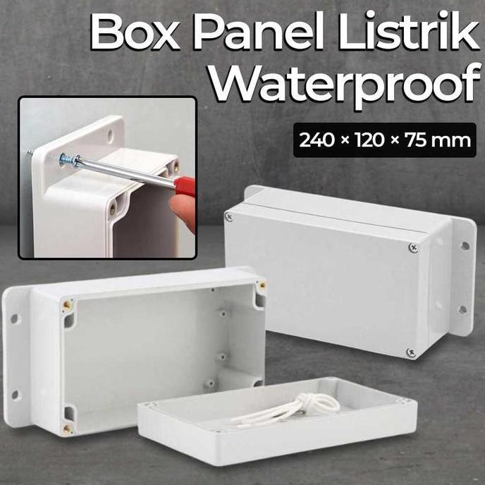 RACERPO Box Panel Listrik Kotak Sambungan Listrik Waterproof 240 x 120 x 75 mm