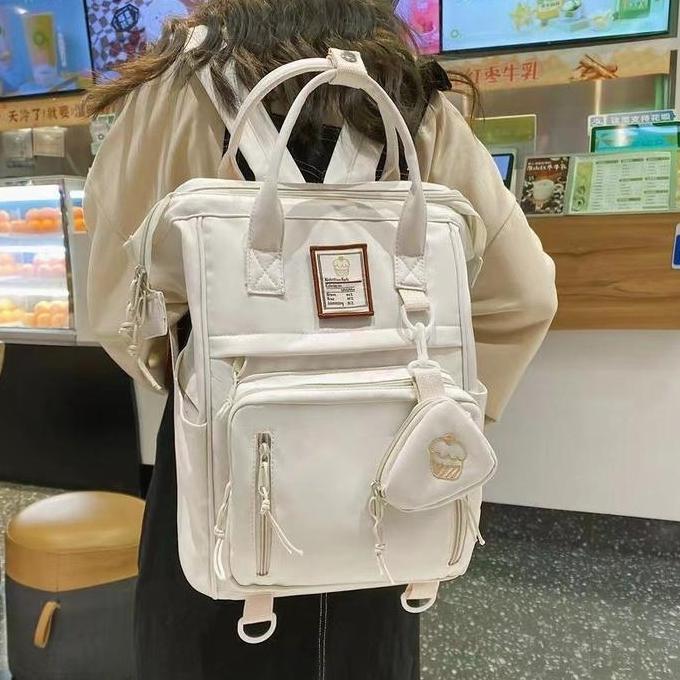 VATGUVOH Ransel Ibu Portabel Sederhana Sastra Tas Bahu Kecil Niche Tas Ransel Wanita Import Tas Seko