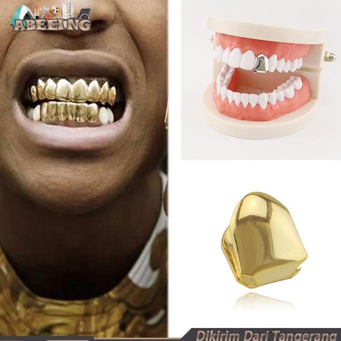 DALIGAD Grillz Gigi Hip Hop Gigi Emas Silver Rose Gold Single Teeth Grillz