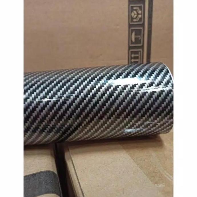 Skotlet carbon kevlar silver hitam super glossy sticker
